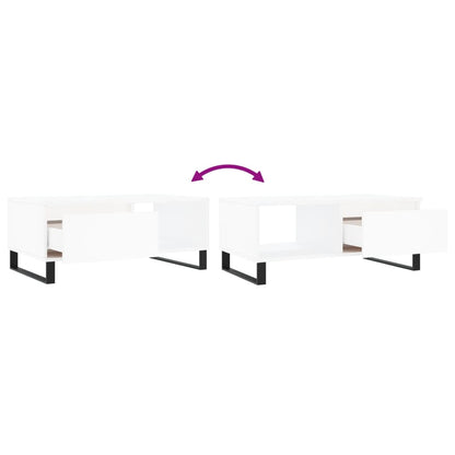 Coffee Table White 90x50x36.5 cm Engineered Wood