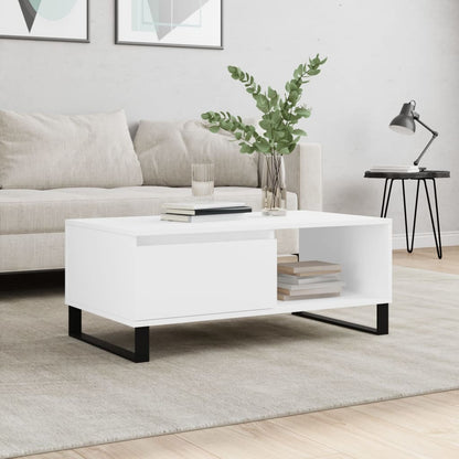 Coffee Table White 90x50x36.5 cm Engineered Wood