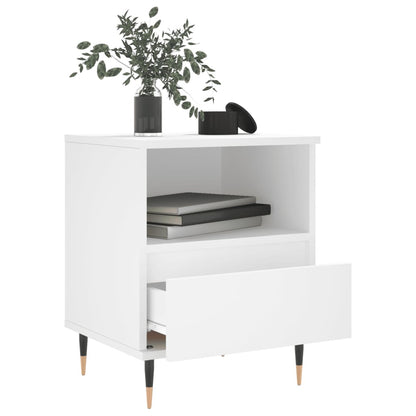 Bedside Cabinet White 40x35x50 cm Engineered Wood