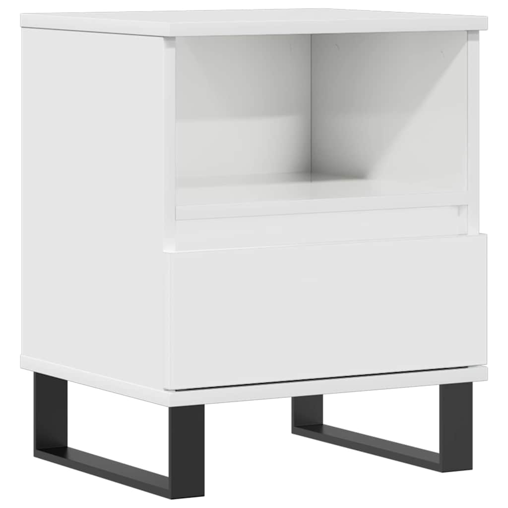 Bedside Cabinet High Gloss White 40x35x50 cm Engineered Wood