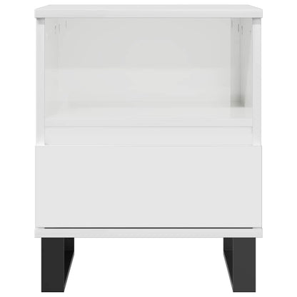 Bedside Cabinet High Gloss White 40x35x50 cm Engineered Wood