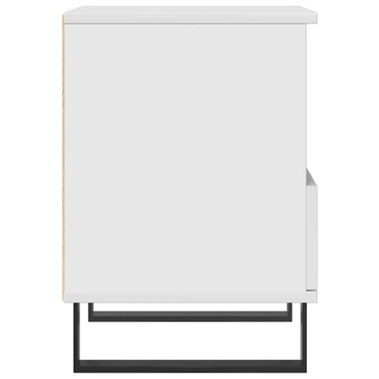 Bedside Cabinet High Gloss White 40x35x50 cm Engineered Wood