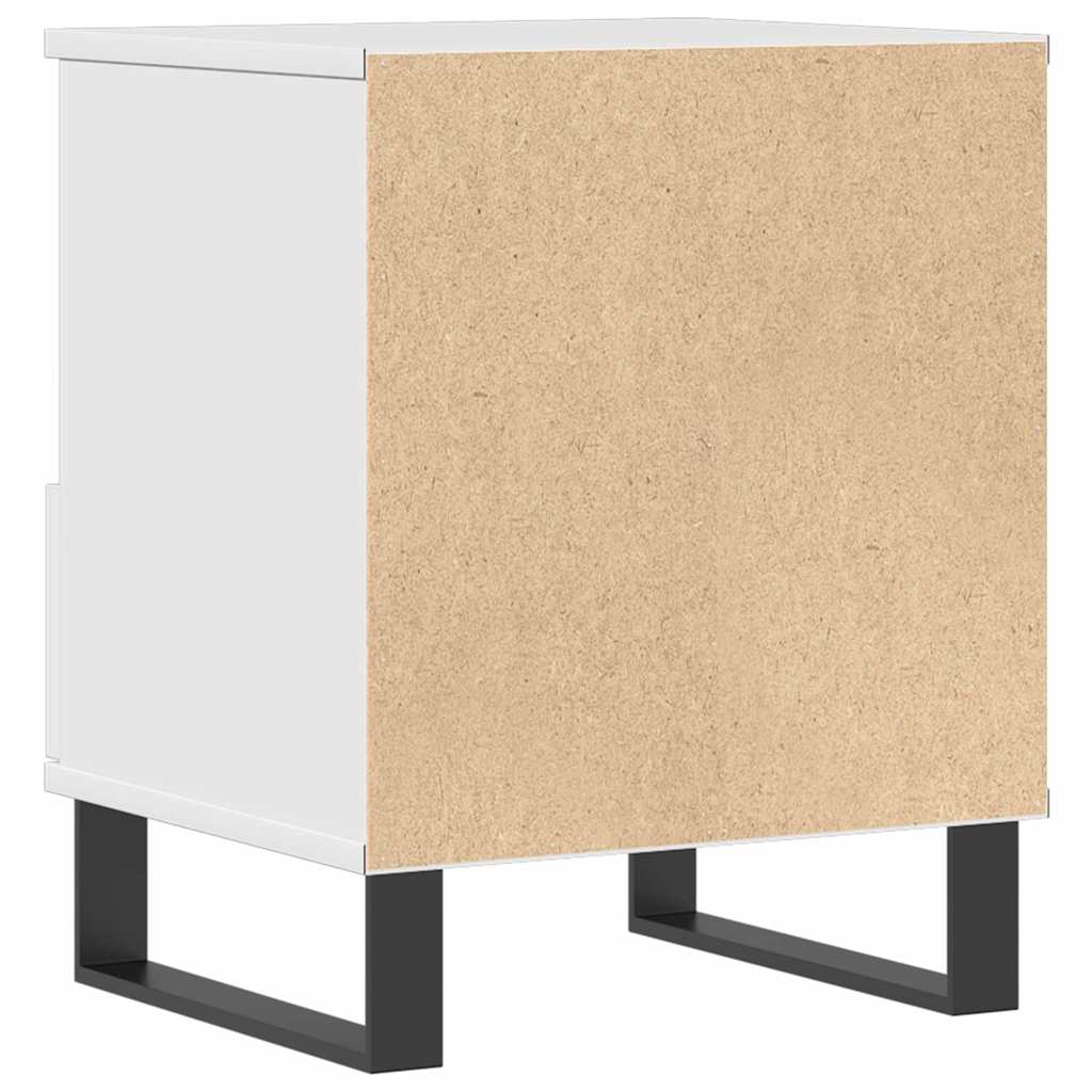 Bedside Cabinet High Gloss White 40x35x50 cm Engineered Wood
