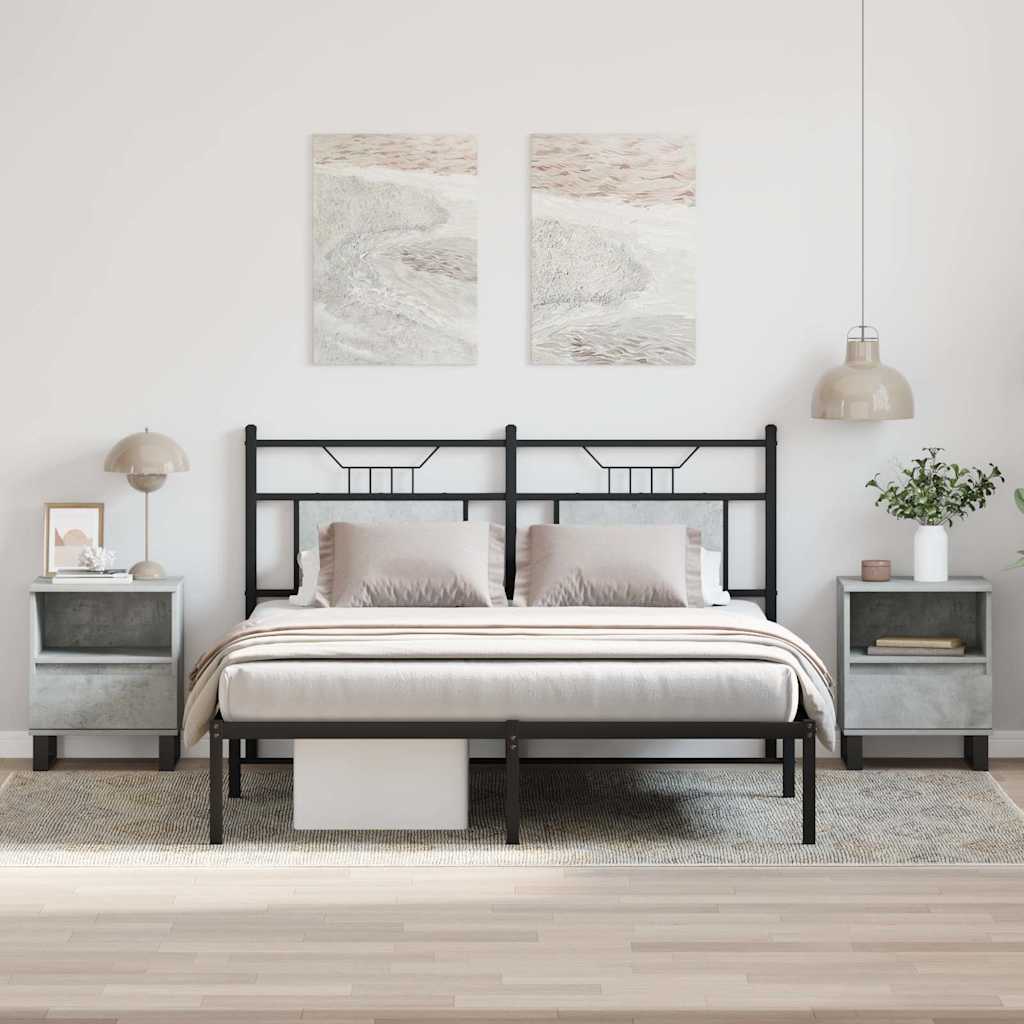 Bedside Cabinets 2 pcs Concrete Grey 40x35x50 cm Engineered Wood