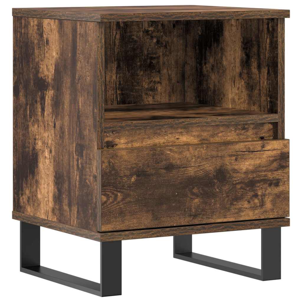 Bedside Cabinet Smoked Oak 40x35x50 cm Engineered Wood