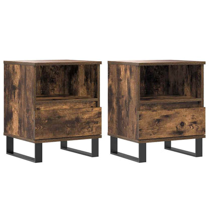 Bedside Cabinets 2 pcs Smoked Oak 40x35x50 cm Engineered Wood
