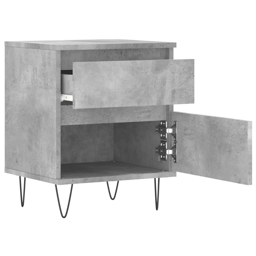 Bedside Cabinets 2 pcs Concrete Grey 40x35x50 cm Engineered Wood
