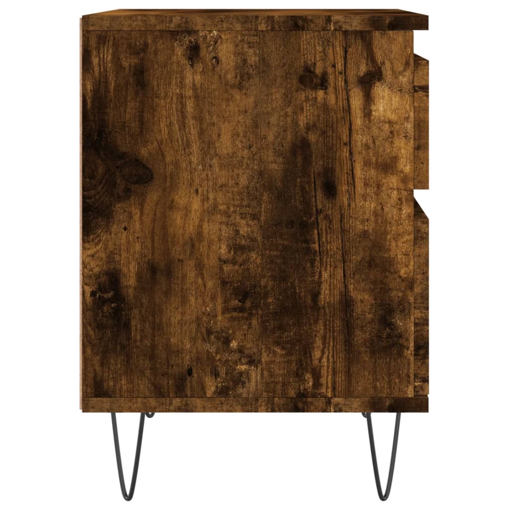 Bedside Cabinets 2 pcs Smoked Oak 40x35x50 cm Engineered Wood