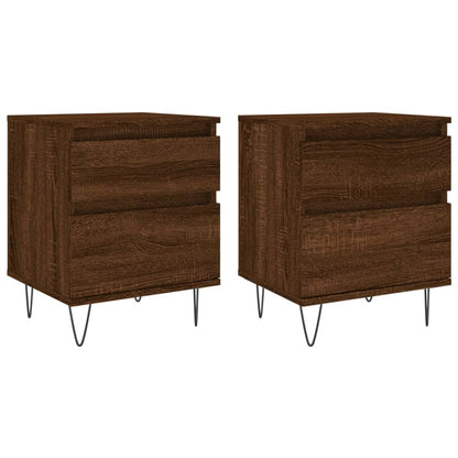 Bedside Cabinets 2 pcs Brown Oak 40x35x50 cm Engineered Wood