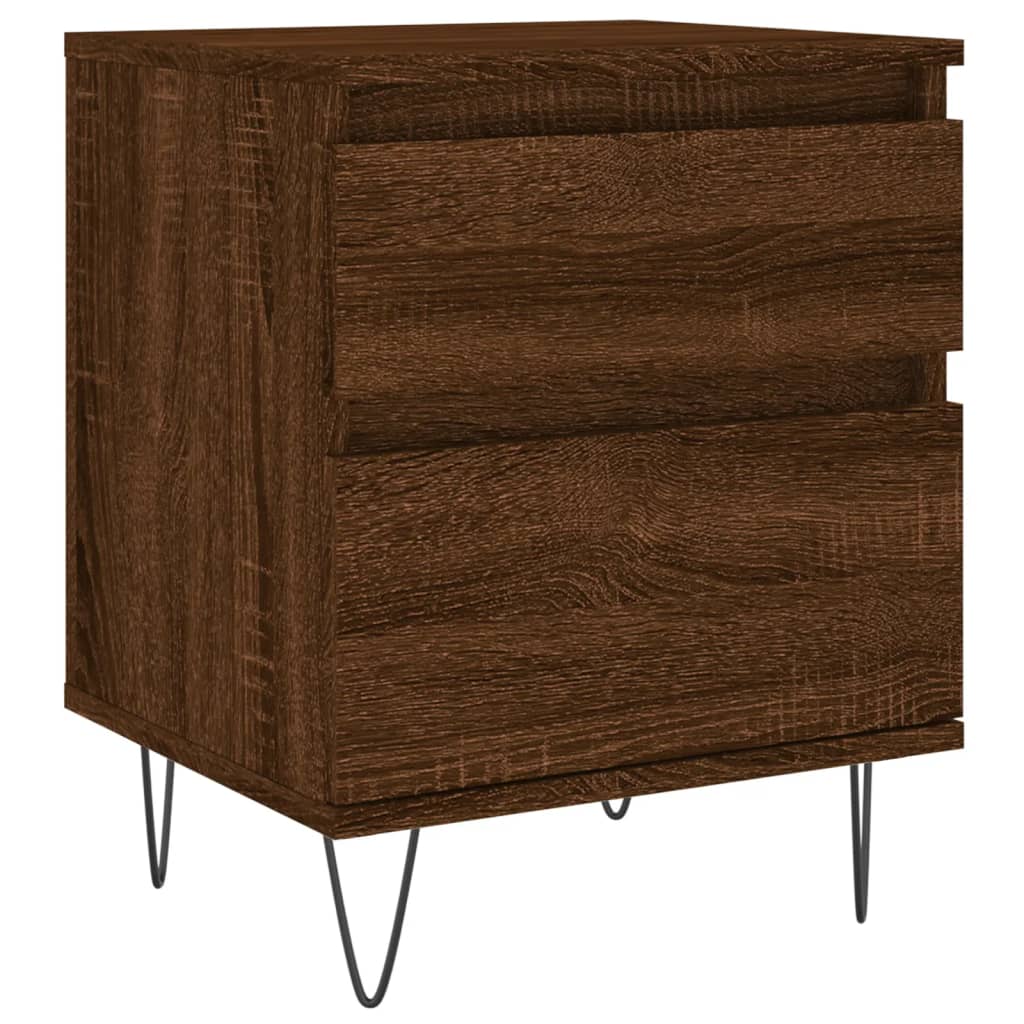 Bedside Cabinets 2 pcs Brown Oak 40x35x50 cm Engineered Wood