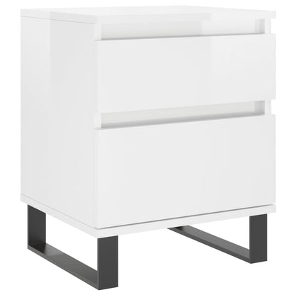 Bedside Cabinets 2 pcs High Gloss White 40x35x50 cm Engineered Wood