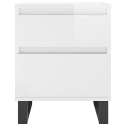 Bedside Cabinets 2 pcs High Gloss White 40x35x50 cm Engineered Wood