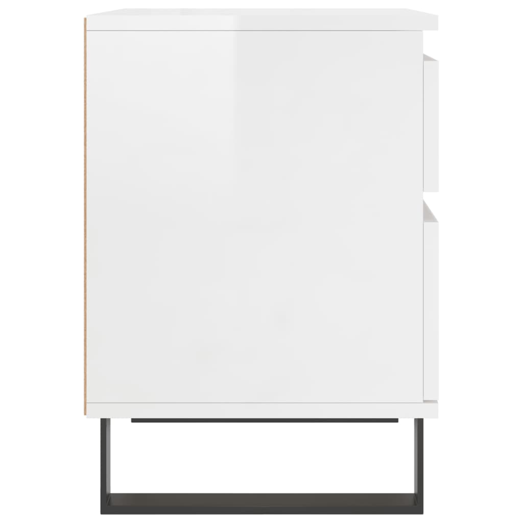 Bedside Cabinets 2 pcs High Gloss White 40x35x50 cm Engineered Wood