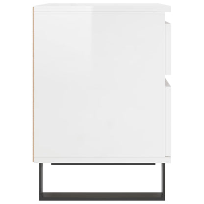 Bedside Cabinets 2 pcs High Gloss White 40x35x50 cm Engineered Wood
