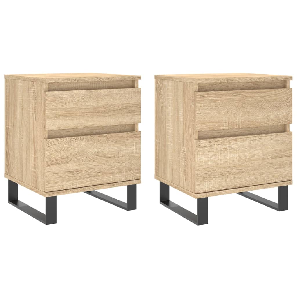 Bedside Cabinets 2 pcs Sonoma Oak 40x35x50 cm Engineered Wood