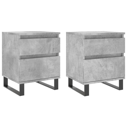 Bedside Cabinets 2 pcs Concrete Grey 40x35x50 cm Engineered Wood