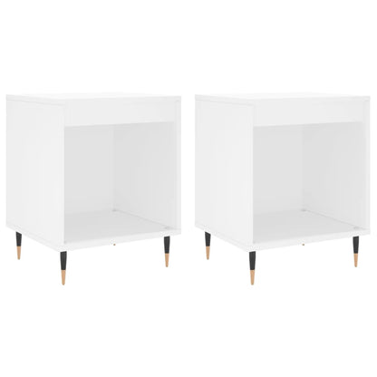 Bedside Cabinets 2 pcs White 40x35x50 cm Engineered Wood