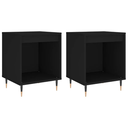 Bedside Cabinets 2 pcs Black 40x35x50 cm Engineered Wood