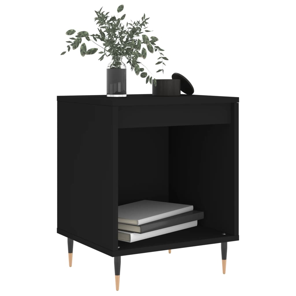 Bedside Cabinets 2 pcs Black 40x35x50 cm Engineered Wood