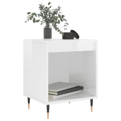 Bedside Cabinets 2 pcs High Gloss White 40x35x50 cm Engineered Wood