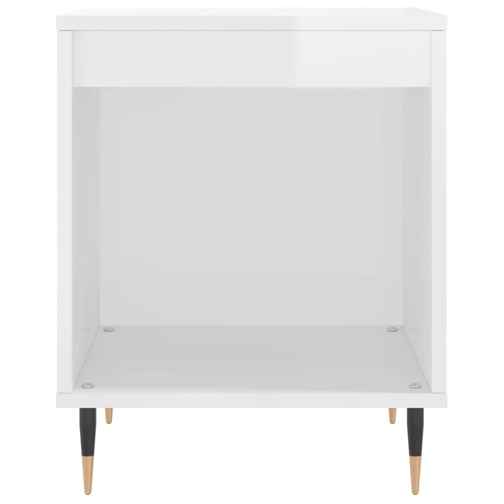 Bedside Cabinets 2 pcs High Gloss White 40x35x50 cm Engineered Wood