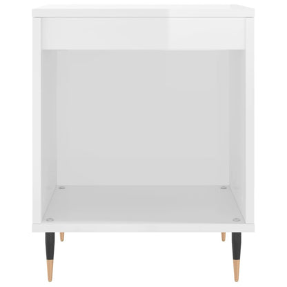 Bedside Cabinets 2 pcs High Gloss White 40x35x50 cm Engineered Wood