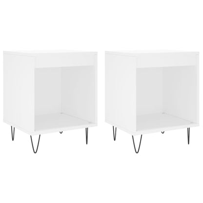 Bedside Cabinets 2 pcs White 40x35x50 cm Engineered Wood