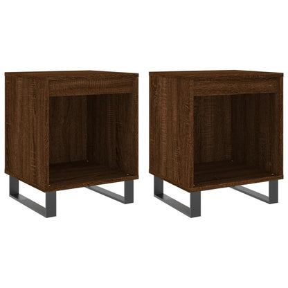 Bedside Cabinets 2 pcs Brown Oak 40x35x50 cm Engineered Wood