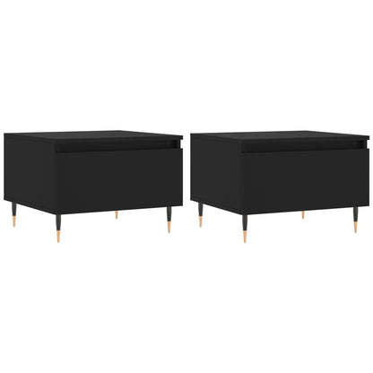 Coffee Tables 2 pcs Black 50x46x35 cm Engineered Wood
