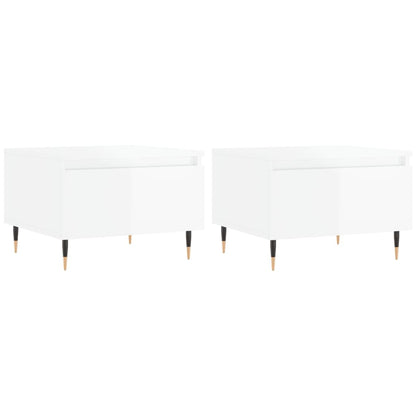 Coffee Tables 2 pcs High Gloss White 50x46x35 cm Engineered Wood