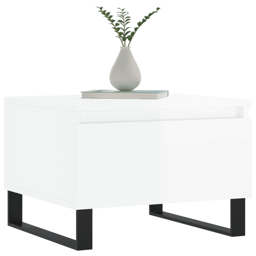 Coffee Tables 2 pcs High Gloss White 50x46x35 cm Engineered Wood