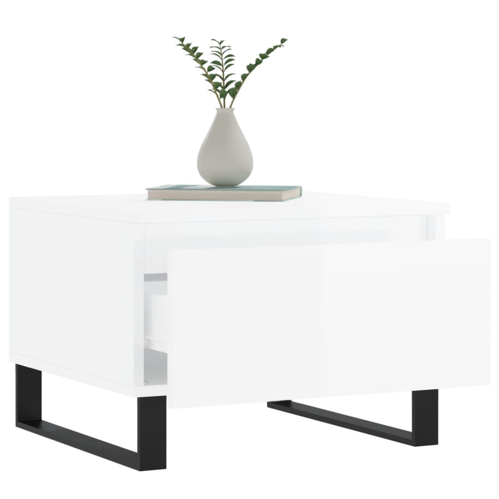 Coffee Tables 2 pcs High Gloss White 50x46x35 cm Engineered Wood