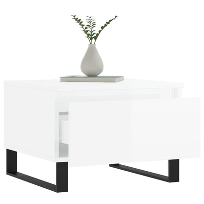 Coffee Tables 2 pcs High Gloss White 50x46x35 cm Engineered Wood