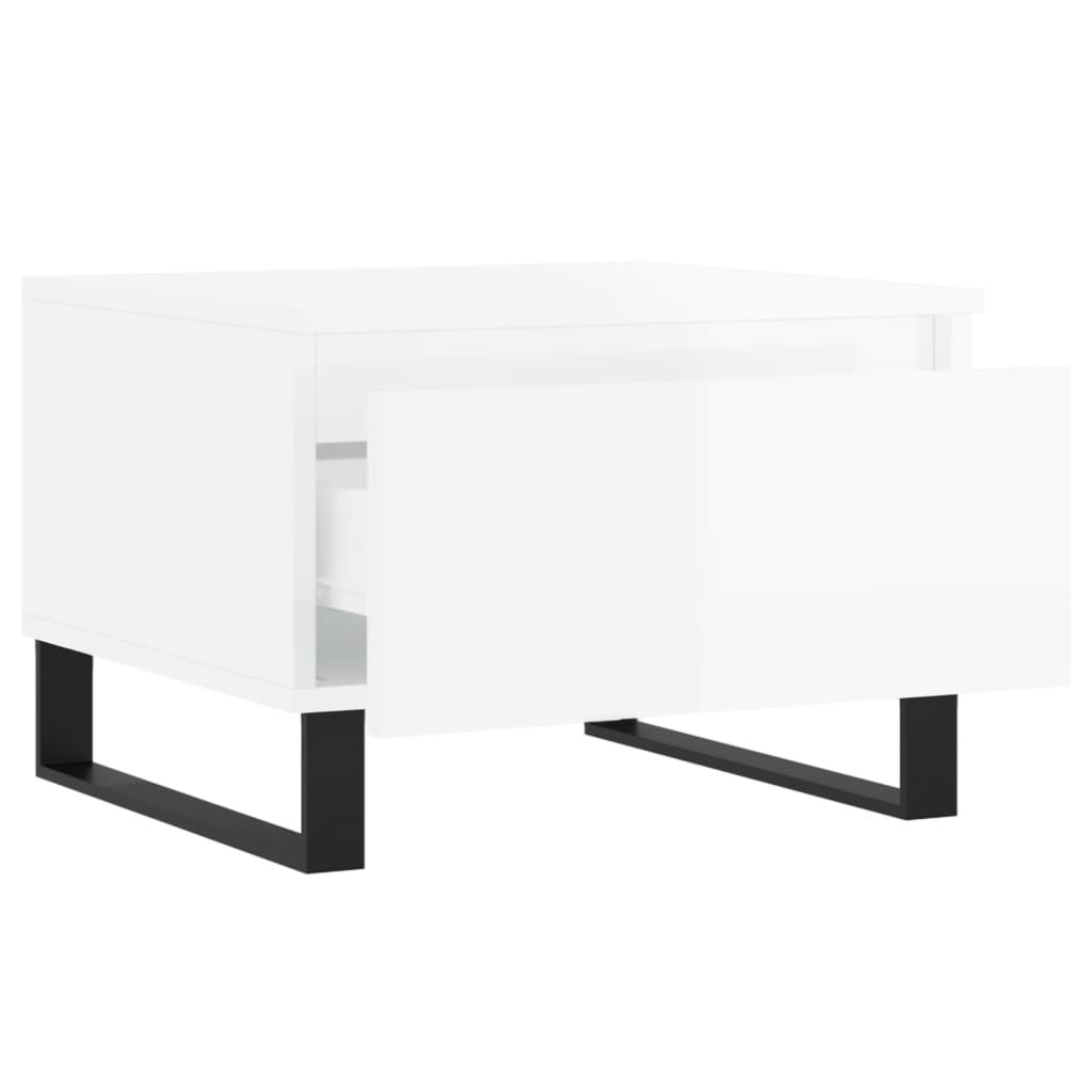 Coffee Tables 2 pcs High Gloss White 50x46x35 cm Engineered Wood