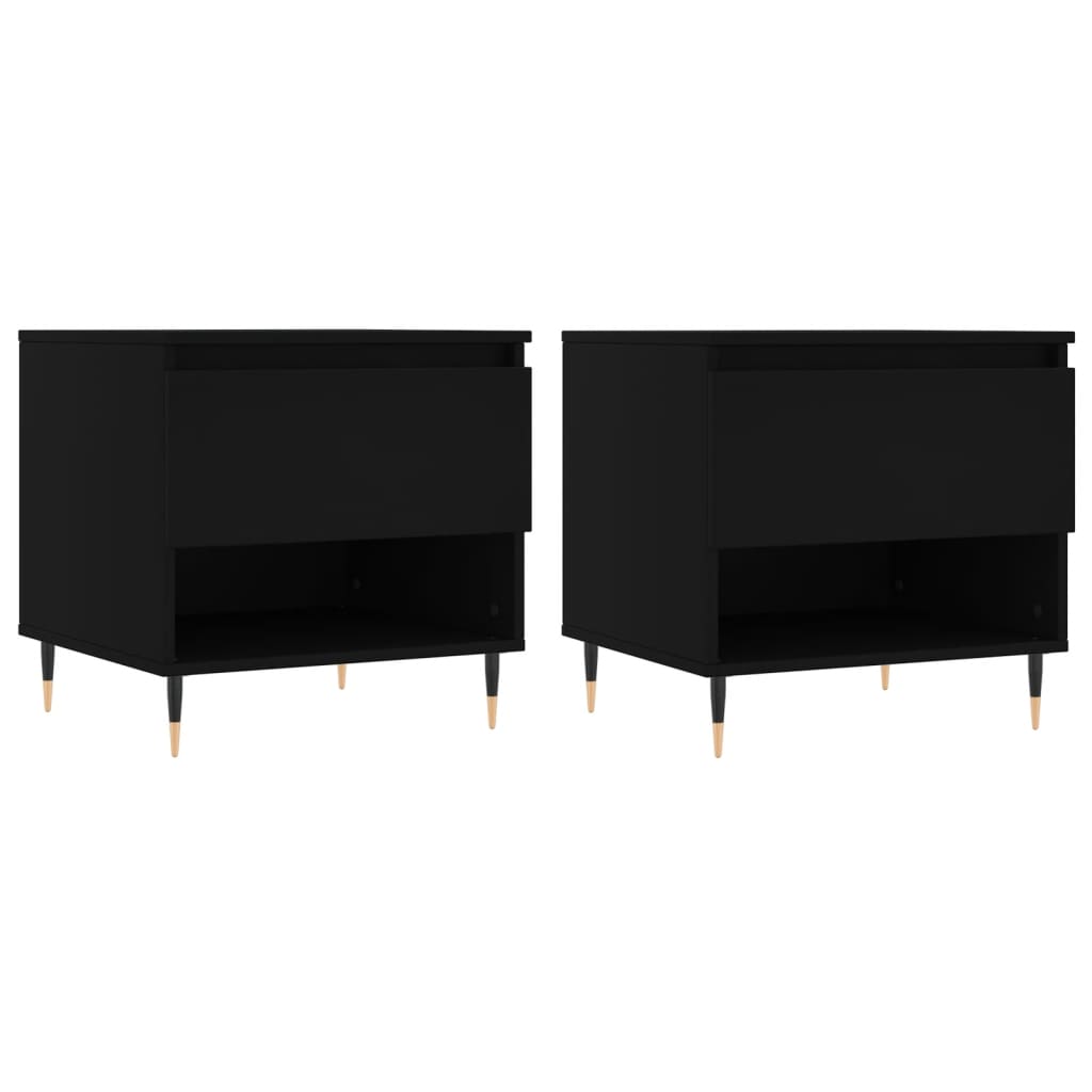 Coffee Tables 2 pcs Black 50x46x50 cm Engineered Wood