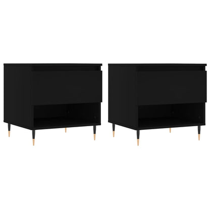 Coffee Tables 2 pcs Black 50x46x50 cm Engineered Wood