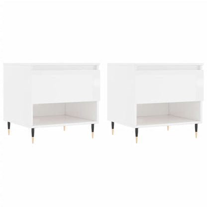 Coffee Tables 2 pcs High Gloss White 50x46x50 cm Engineered Wood