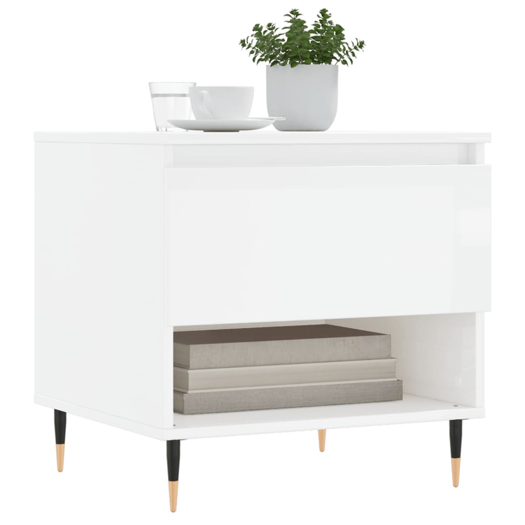Coffee Tables 2 pcs High Gloss White 50x46x50 cm Engineered Wood