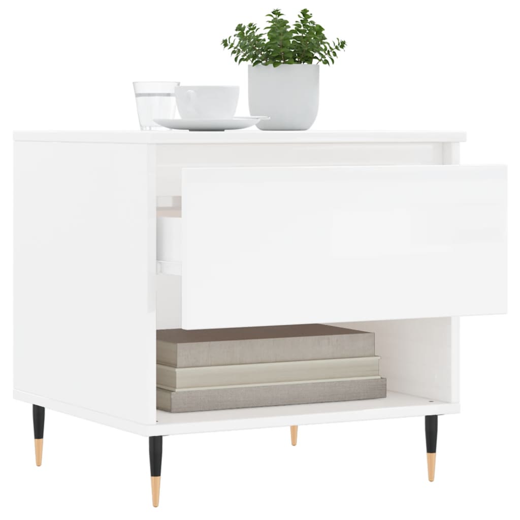 Coffee Tables 2 pcs High Gloss White 50x46x50 cm Engineered Wood