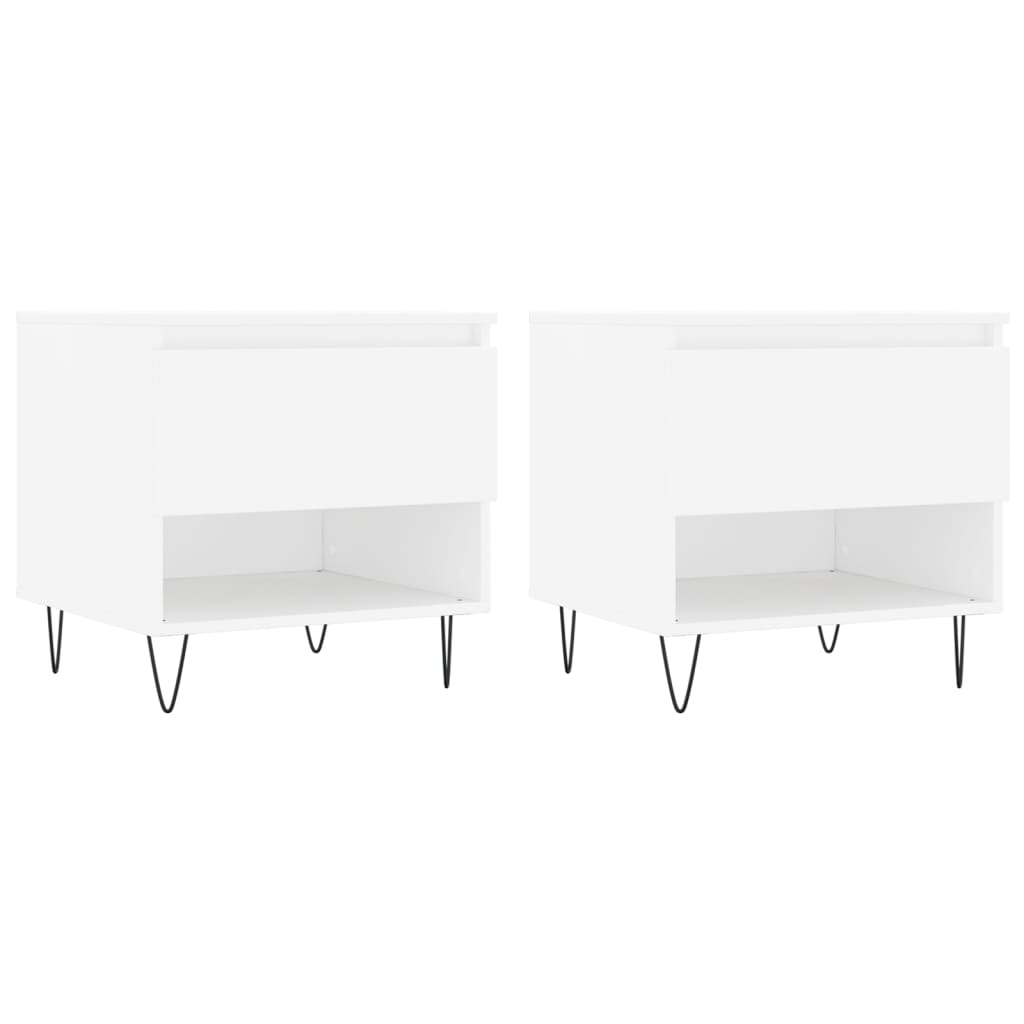 Coffee Tables 2 pcs White 50x46x50 cm Engineered Wood