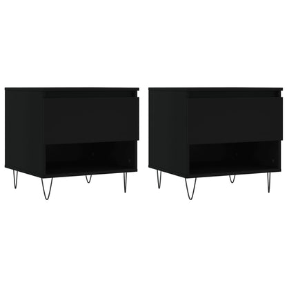 Coffee Tables 2 pcs Black 50x46x50 cm Engineered Wood