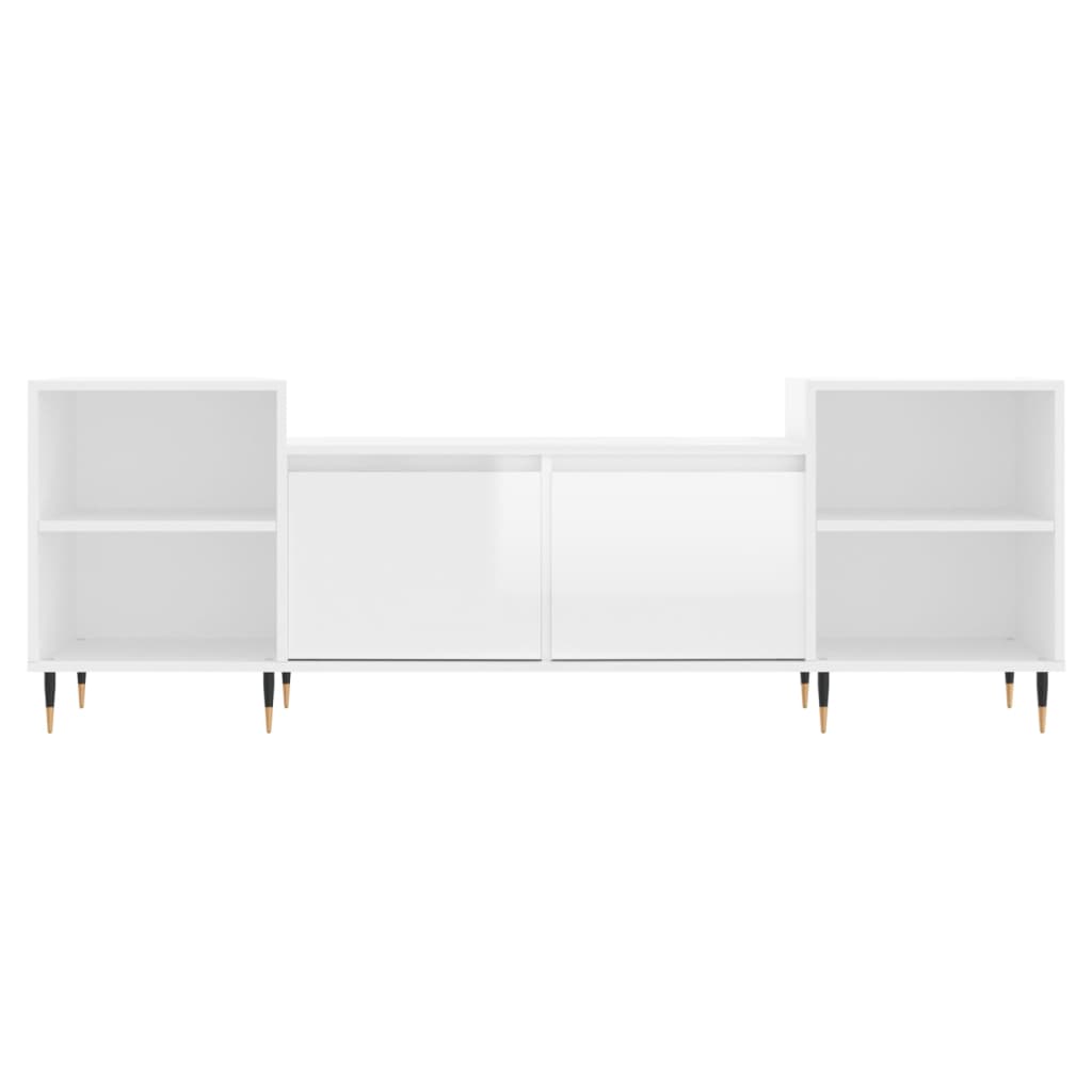 TV Cabinet High Gloss White 160x35x55 cm Engineered Wood