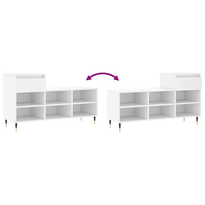Shoe Cabinet White 102x36x60 cm Engineered Wood