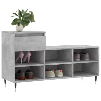 Shoe Cabinet Concrete Grey 102x36x60 cm Engineered Wood