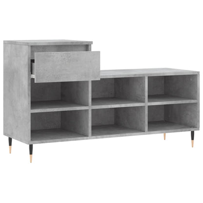Shoe Cabinet Concrete Grey 102x36x60 cm Engineered Wood
