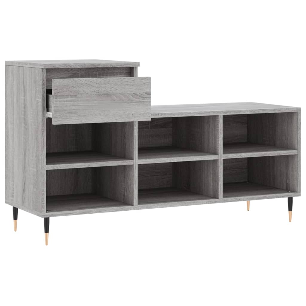 Shoe Cabinet Grey Sonoma 102x36x60 cm Engineered Wood