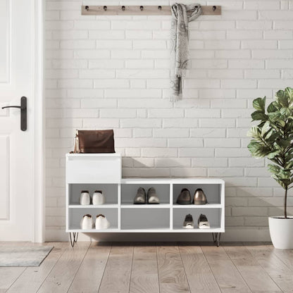 Shoe Cabinet White 102x36x60 cm Engineered Wood