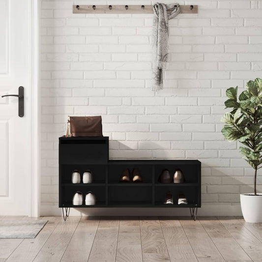 Shoe Cabinet Black 102x36x60 cm Engineered Wood