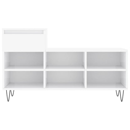 Shoe Cabinet High Gloss White 102x36x60 cm Engineered Wood