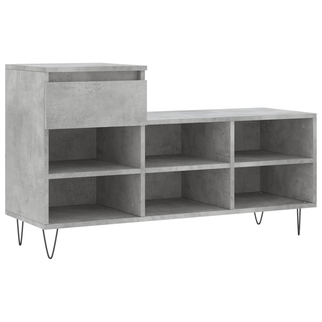 Shoe Cabinet Concrete Grey 102x36x60 cm Engineered Wood